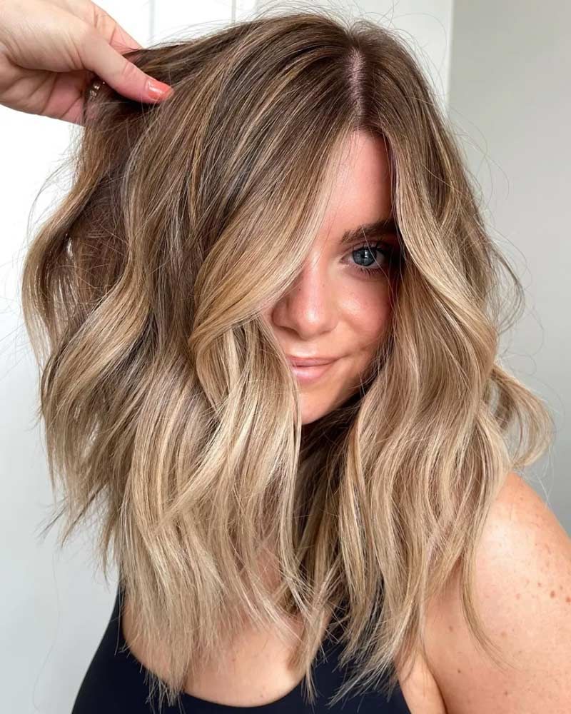 Dark Blonde Lob With Natural Lowlights Dark Blonde Lob With Natural Lowlights — Lowlights for Blonde Hair