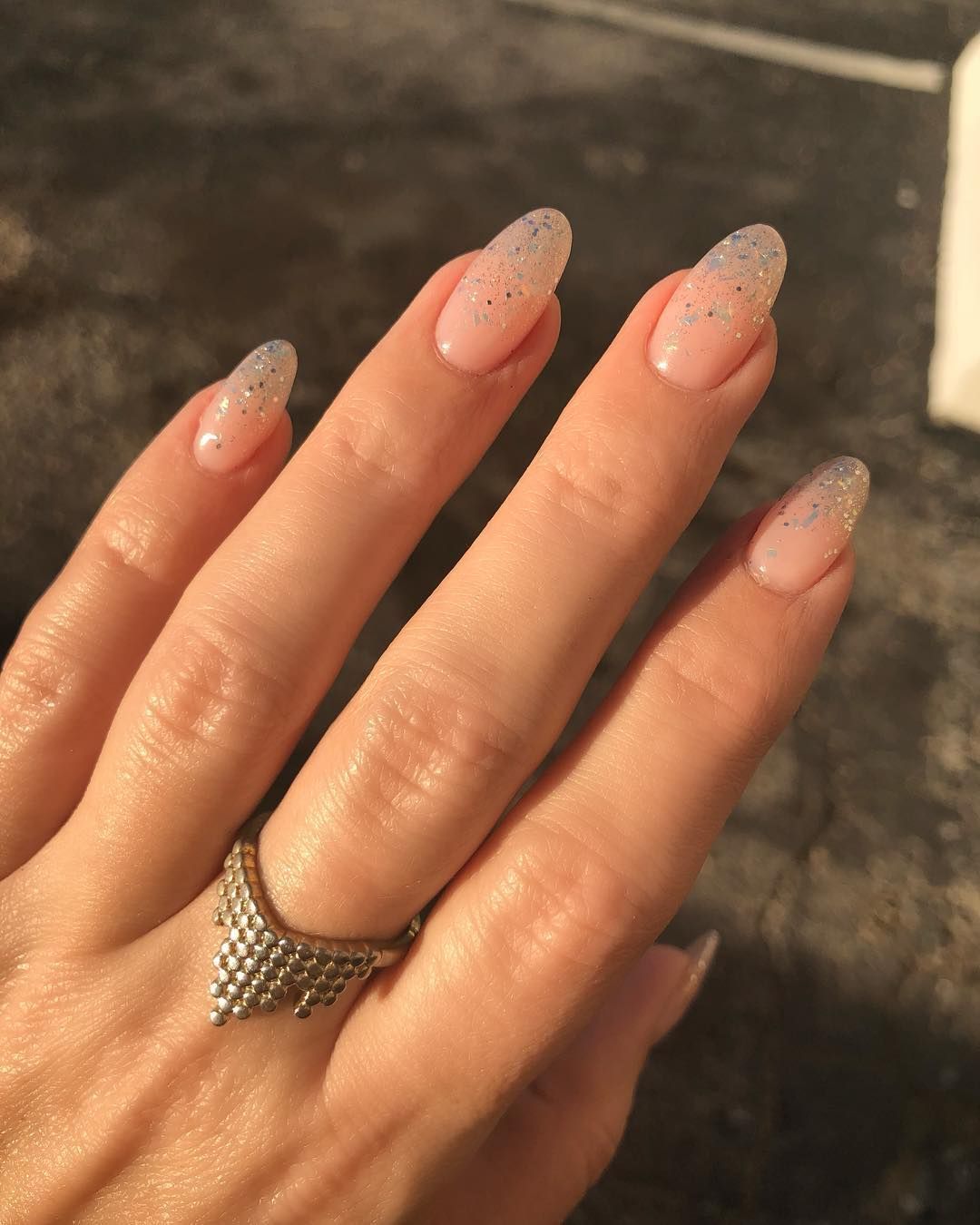 Glossy With Dense Glitter Visual Idea Glossy With Dense Glitter Visual Idea — Winter Wedding Guest Nails