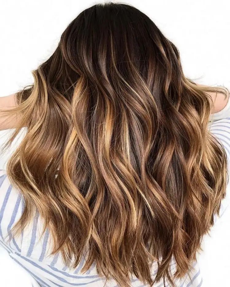 Dark Brown Base With Caramel Highlights Visual Idea — Winter Highlights