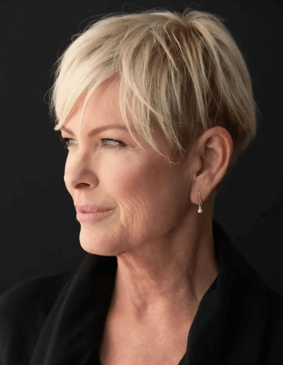 Ash Blonde Pixie With Textured Top Ash Blonde Pixie With Textured Top — Winter Haircuts for Women Over 70