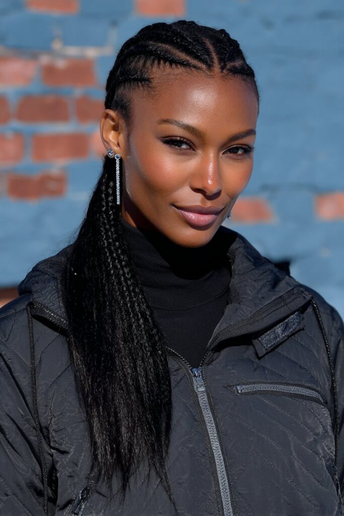Edgy Wet Look Cornrows to Braids Edgy Wet Look Cornrows to Braids — Winter Braided Hairstyles