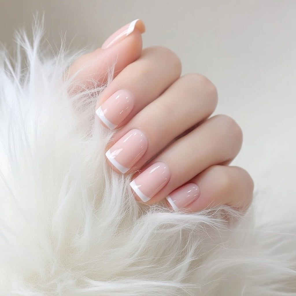 French Tips On All Fingernails Visual Idea French Tips On All Fingernails Visual Idea — Short Winter Coffin Nails