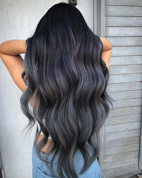 Charcoal Grey To Ash Grey Ombre Charcoal Grey To Ash Grey Ombre — Dark Winter Hair Colors
