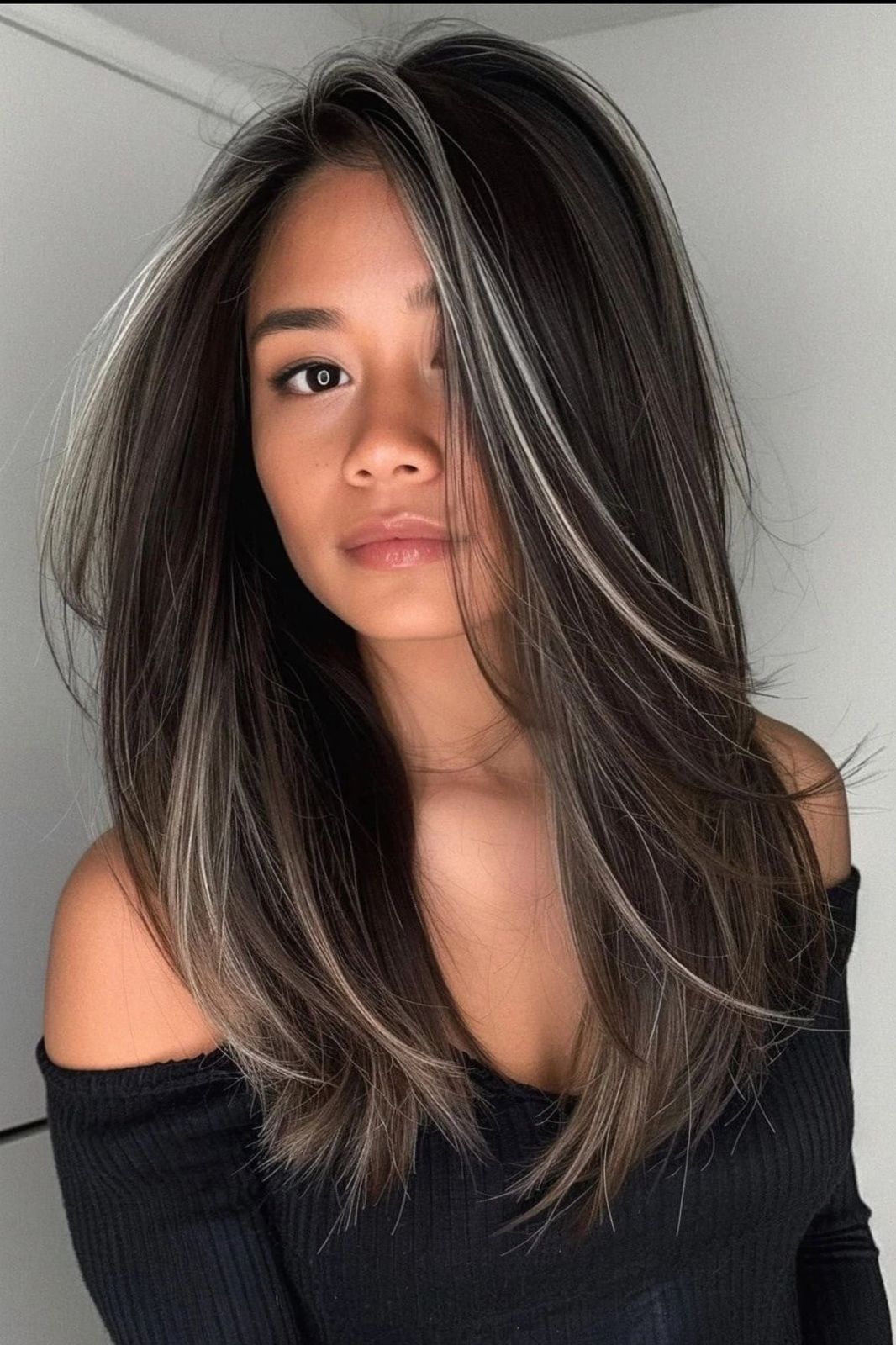 Long Dark Base With Blonde Highlights Long Dark Base With Blonde Highlights — Lowlights for Blonde Hair