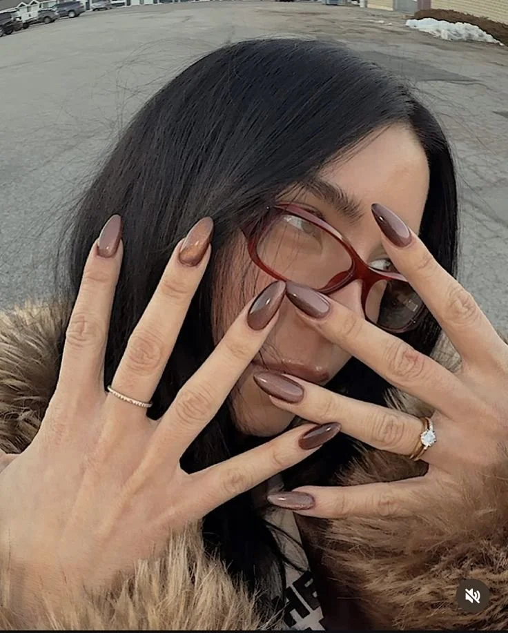 Mocha Checkerboard and Heart Ovals Mocha Checkerboard and Heart Ovals — Mocha Nails