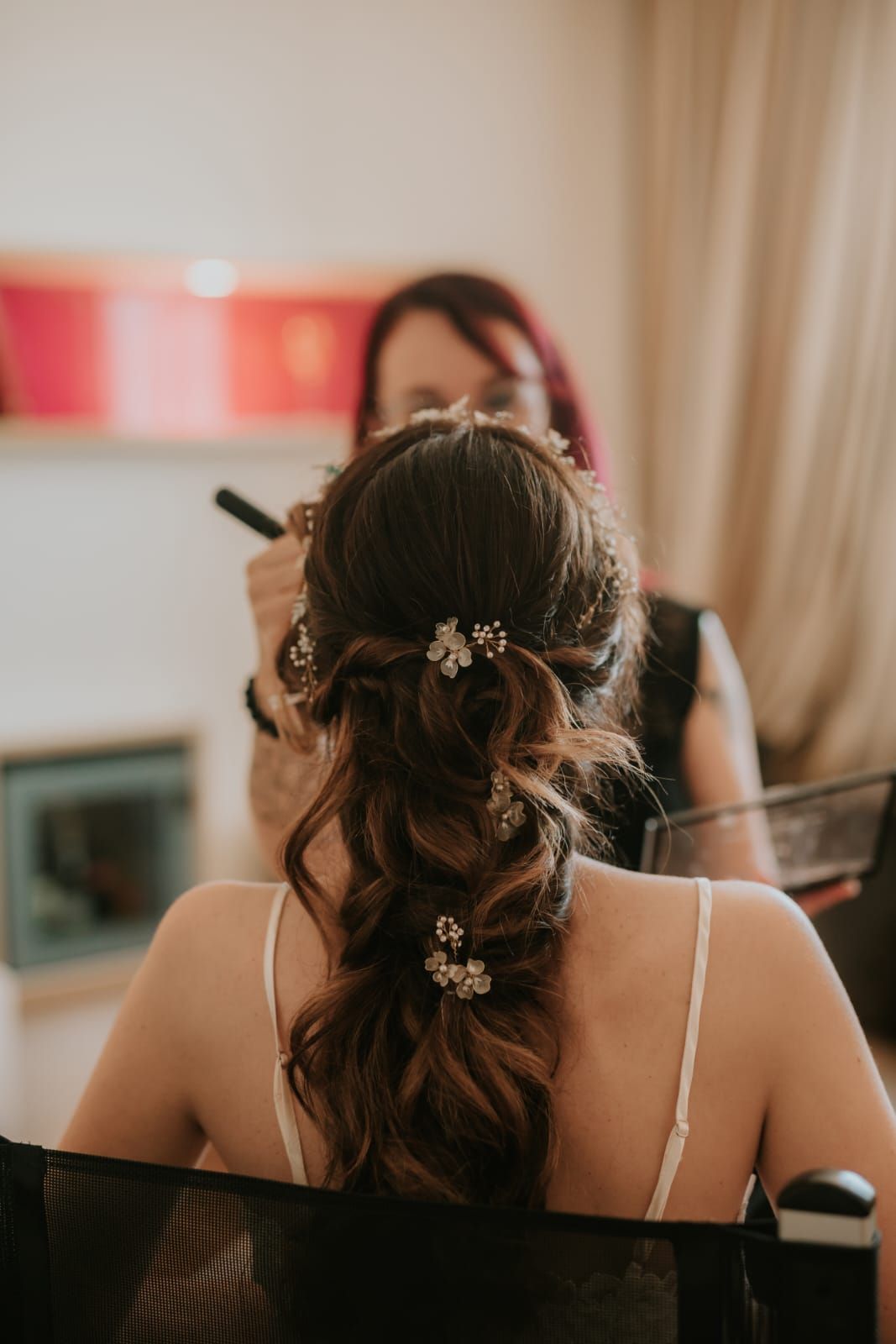 Medium Brown Updo With Curls & Accessories Medium Brown Updo With Curls & Accessories — Winter Formal Hairstyles