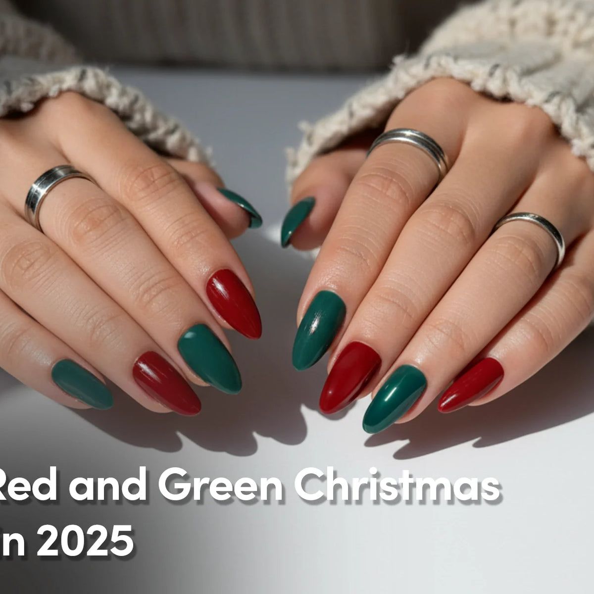 High Gloss Visual Idea — Green Christmas Nails 2026