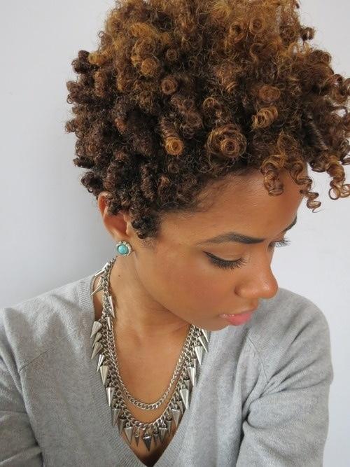 Curly Pixie With Blonde Highlights Curly Pixie With Blonde Highlights — Winter Haircuts for Black Women