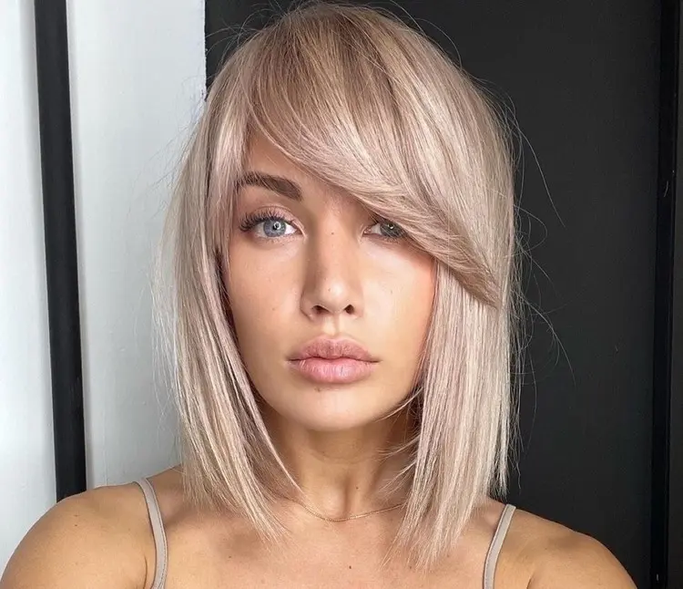 Asymmetrical Ash Blonde Bob Asymmetrical Ash Blonde Bob — Winter Hairstyles for Thick Hair