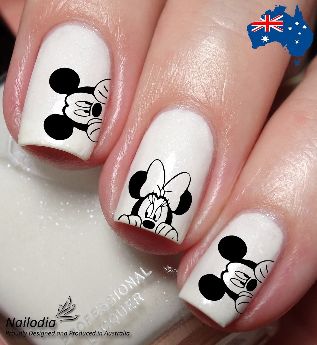 Mickey and Minnie Mouse Decal Nails Mickey and Minnie Mouse Decal Nails — Winter Nails for Kids