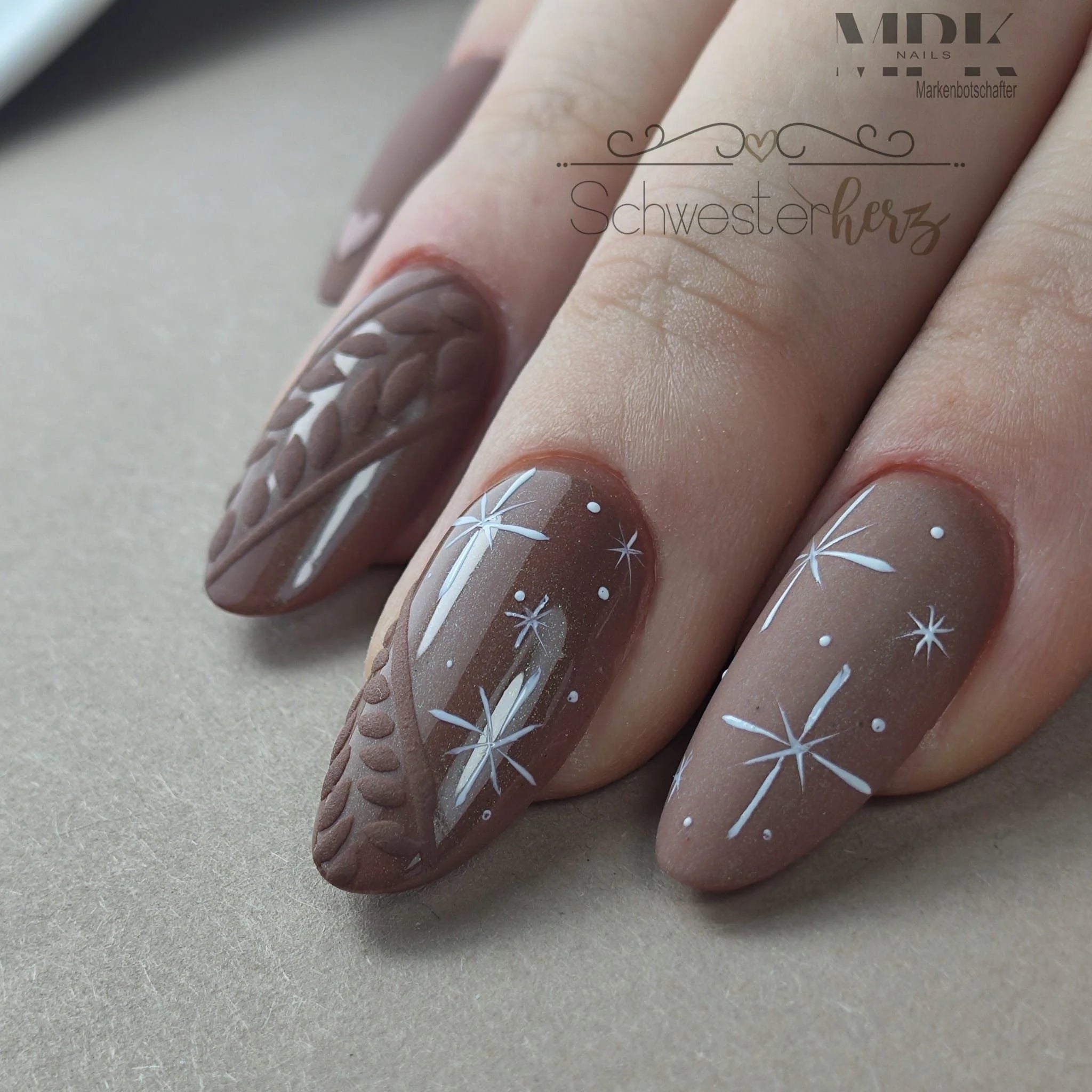 Matte With Glossy Accents Visual Idea Matte With Glossy Accents Visual Idea — Winter Gel Nail Colors