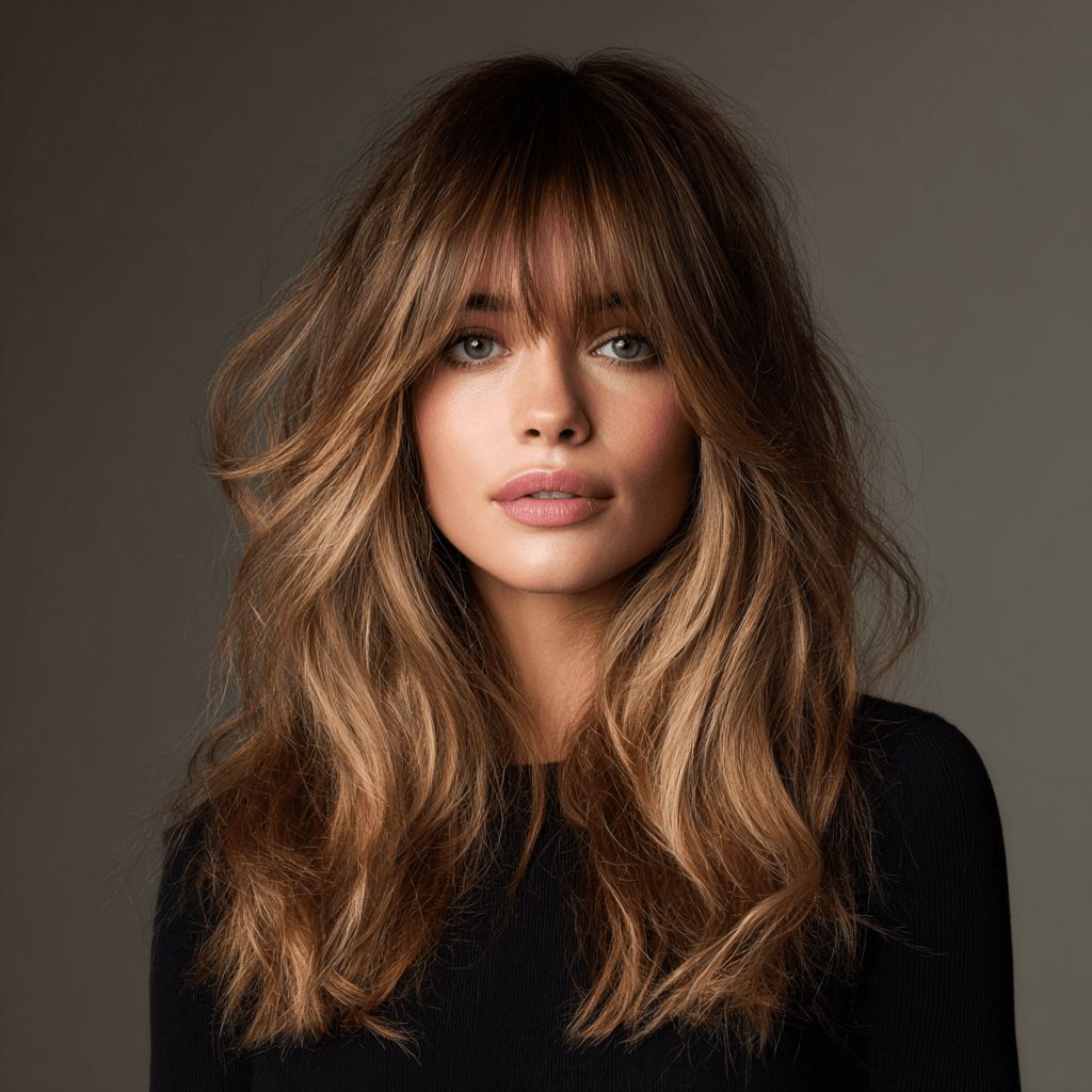 Honey Blonde With Balayage Visual Idea Honey Blonde With Balayage Visual Idea — Winter Haircuts for Thick Hair