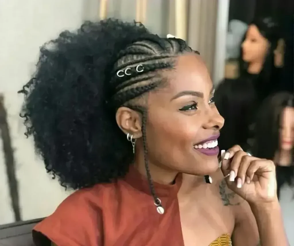 Curly Ponytail With Braided Sides — Winter Hairstyles for Black Women