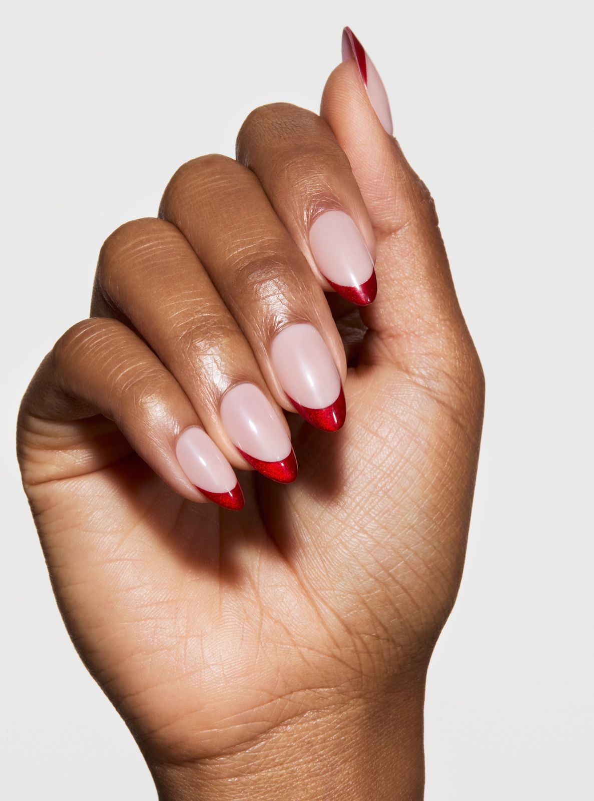 Glossy Metallic Visual Idea Glossy Metallic Visual Idea — Short Christmas Almond Nails 2026