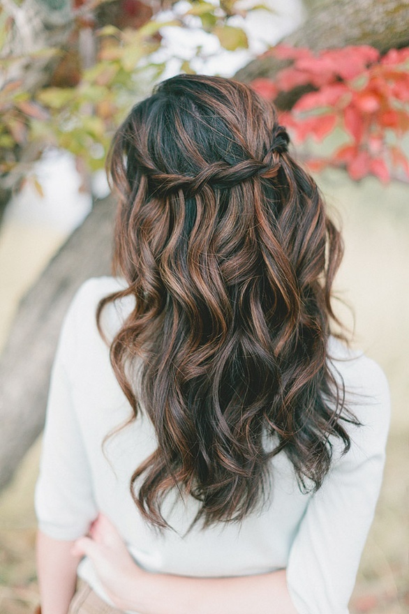 Half-Up With Braided Accent — Winter Wedding Guest Hairstyles