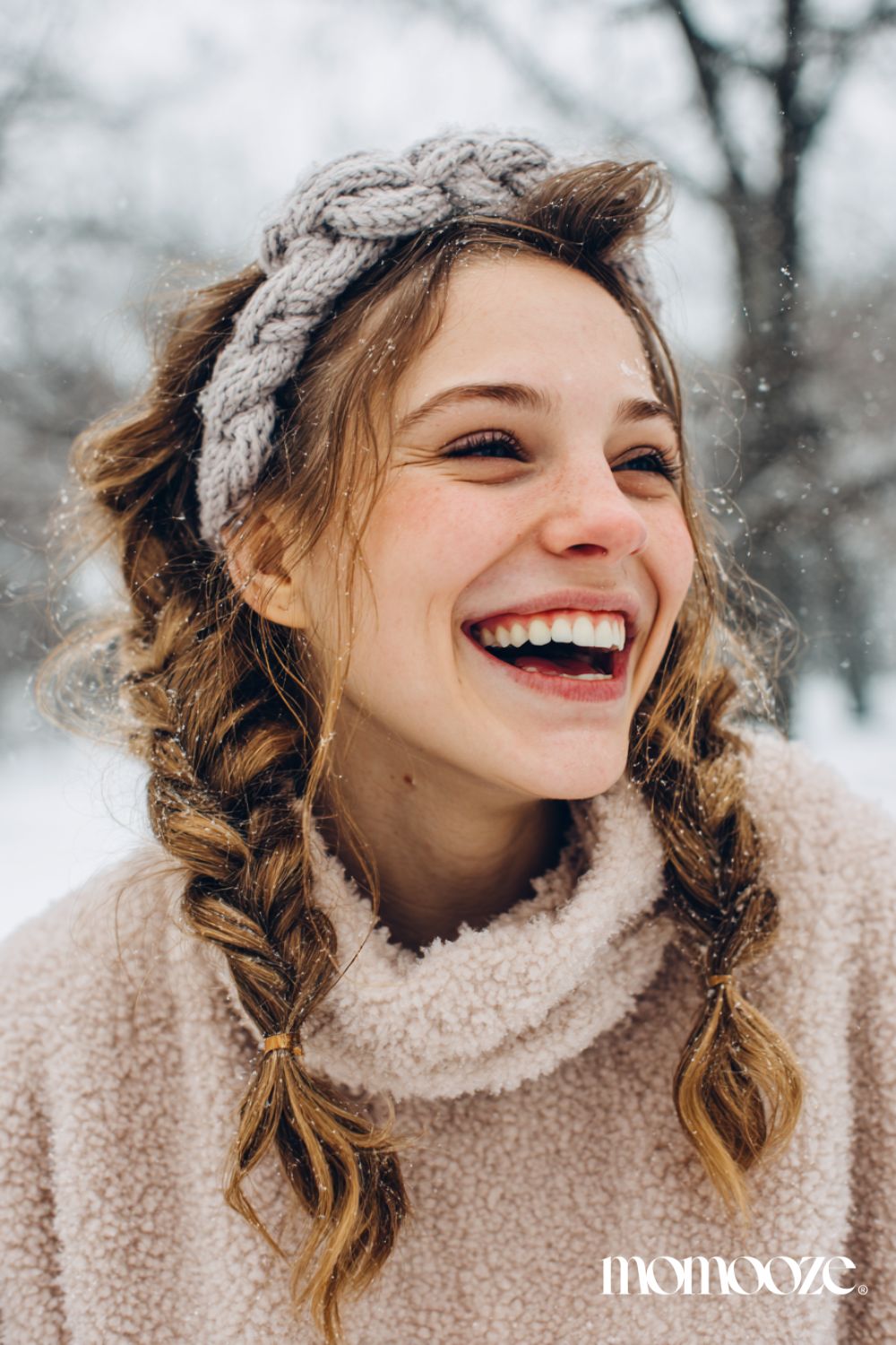 Blonde Braids and Blowout with Knit Headband — Winter Hairstyles with Headband