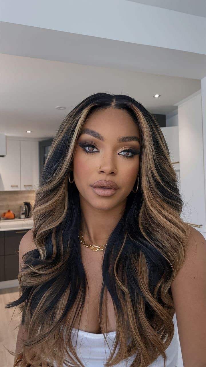 Thick Wavy Hair With Blonde Face-Framing Thick Wavy Hair With Blonde Face-Framing — Lowlights for Blonde Hair
