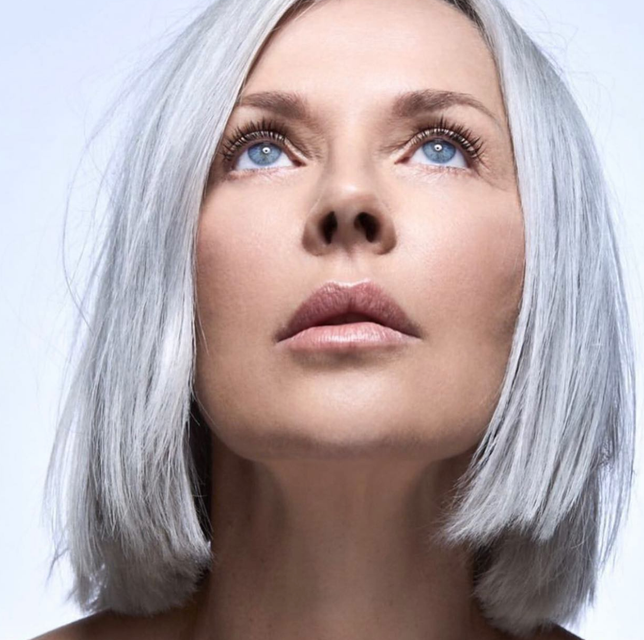 Sharp Chin-Length Cool Gray Bob Sharp Chin-Length Cool Gray Bob — Winter Haircuts for Gray Hair