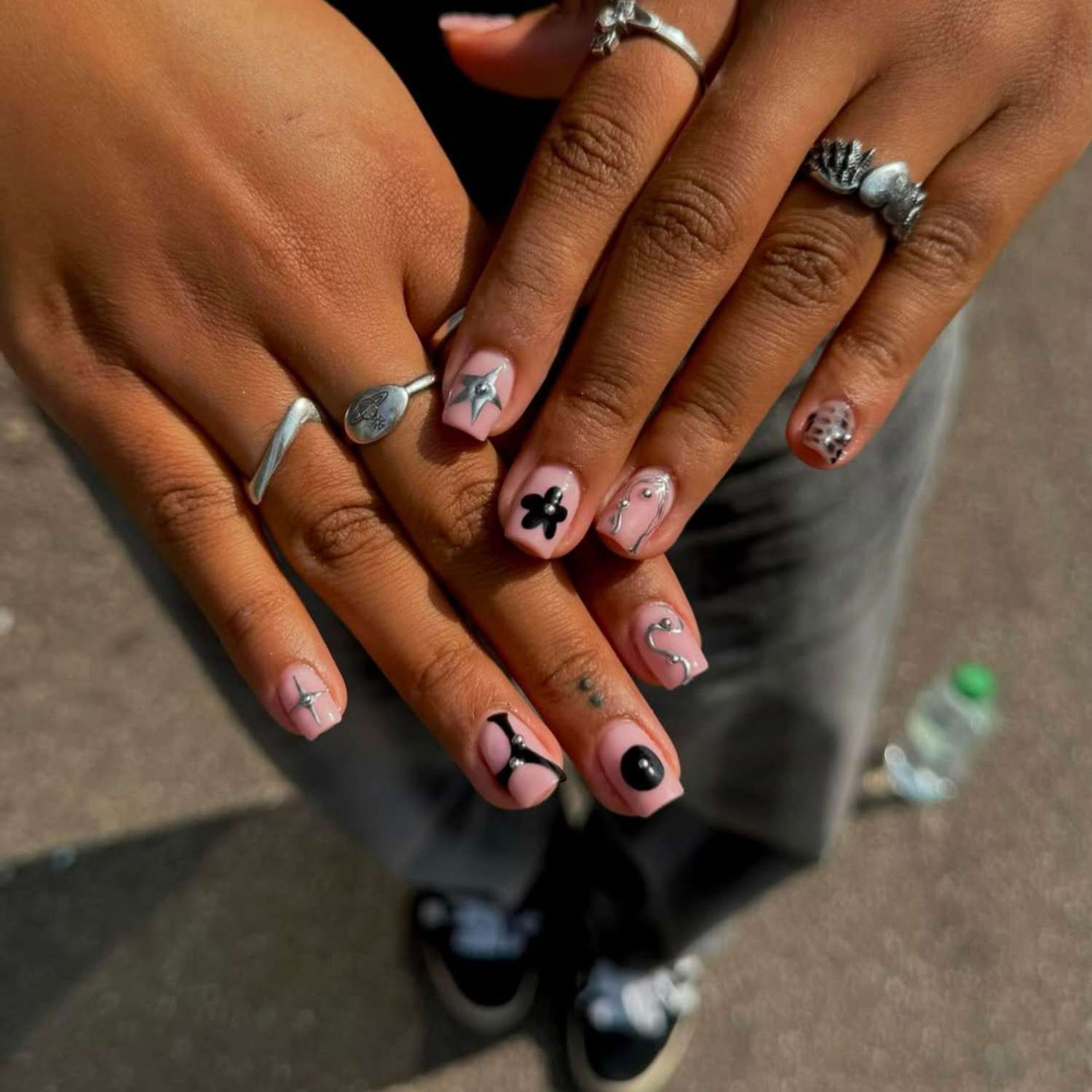 Modern Abstract Visual Idea Modern Abstract Visual Idea — New Years Square Nails 2027