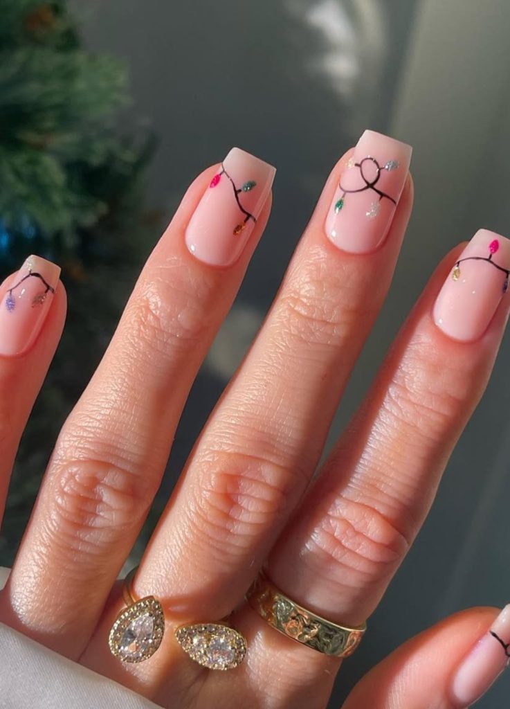 Christmas Lights Short Square Nails Christmas Lights Short Square Nails — Holiday Nails 2026