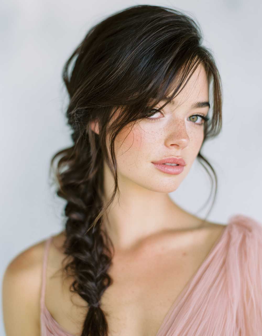 Loose Fishtail Braid With Side Part Loose Fishtail Braid With Side Part — Winter Formal Hairstyles