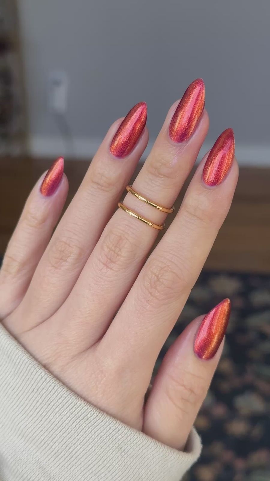 Shimmering Color Shift Stilettos Shimmering Color Shift Stilettos — New Years Gel Nails 2027