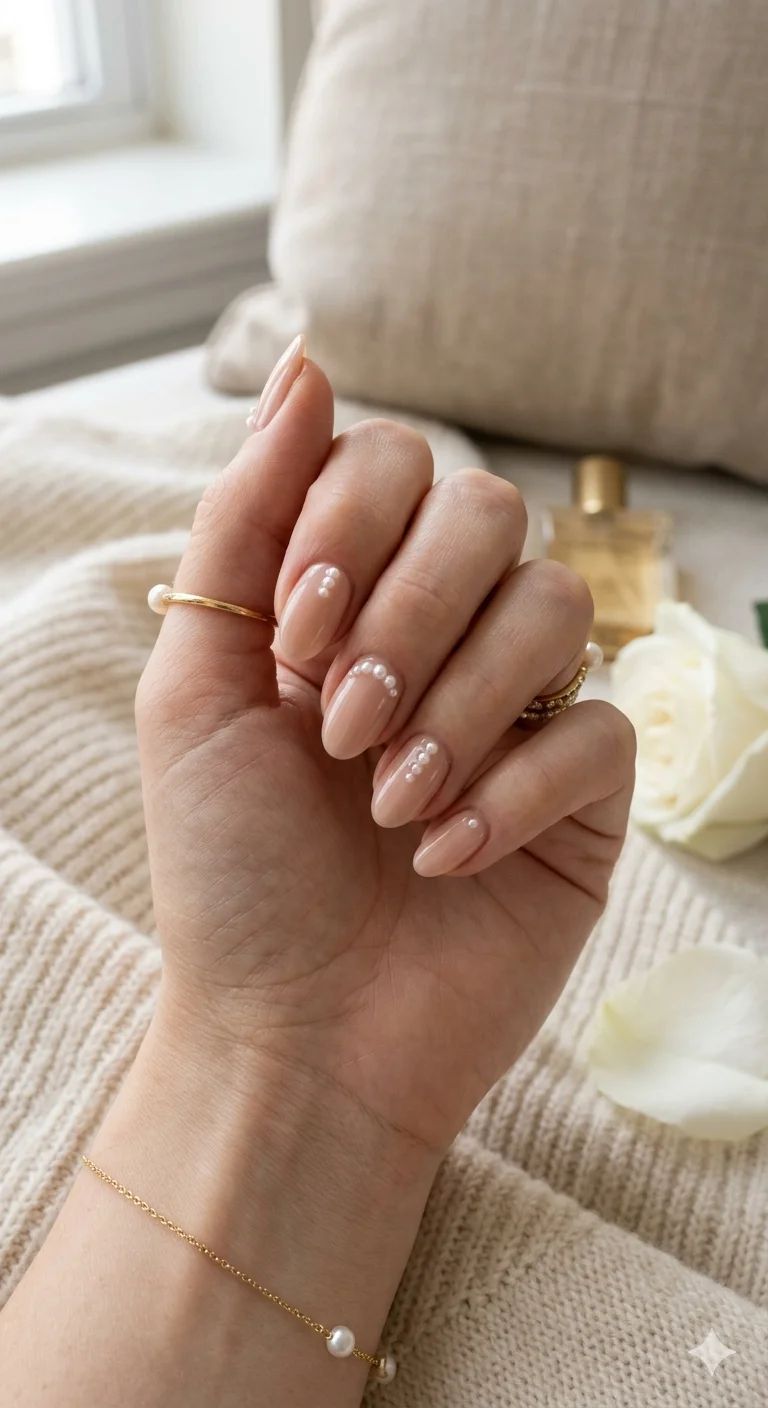 Glossy Visual Idea Glossy Visual Idea — Winter Pearl Nails