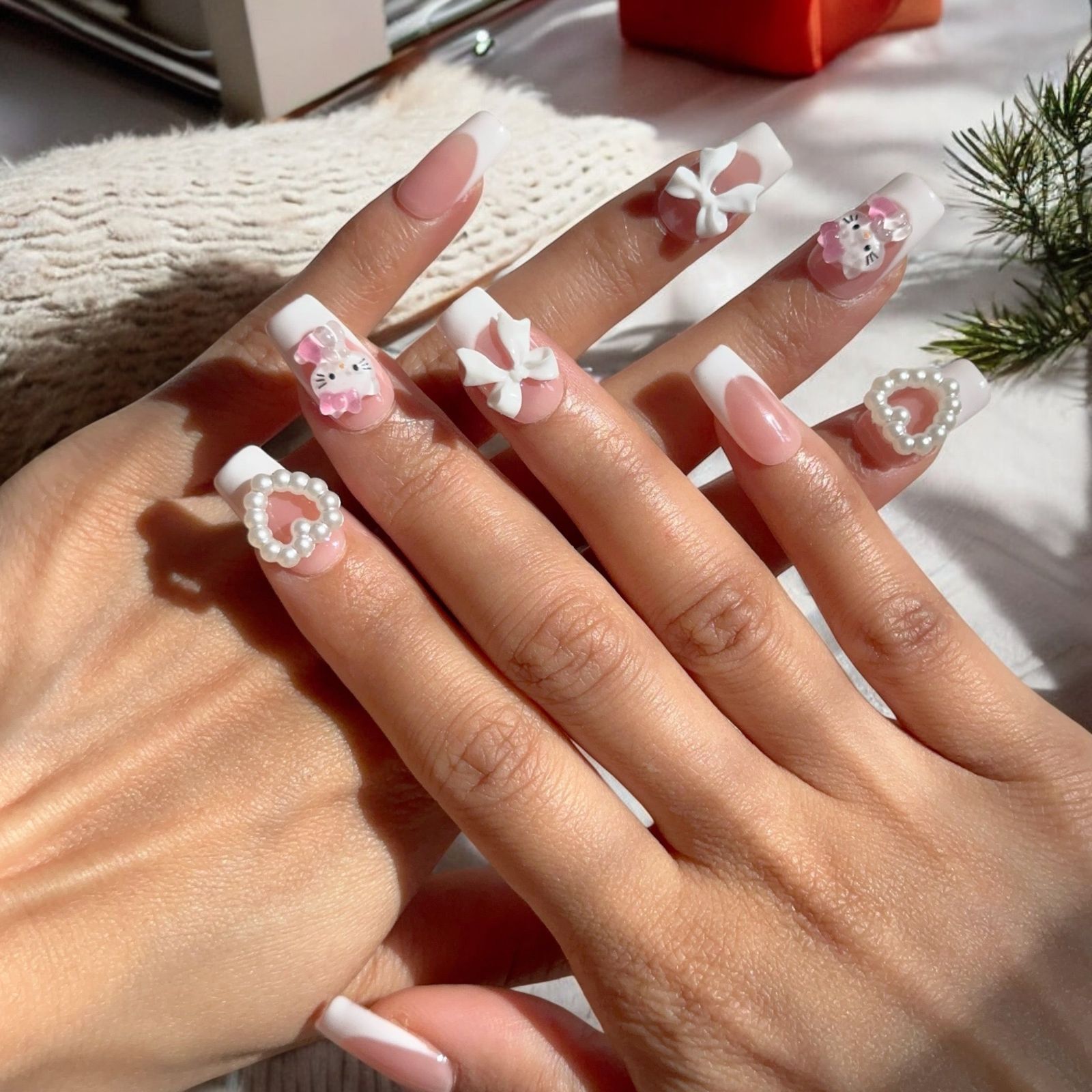 Holiday Festive Visual Idea — Hello Kitty Christmas Nails 2026