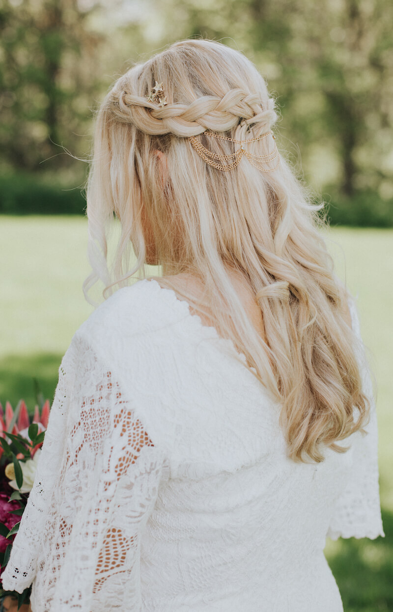 Ash Blonde Braided Crown with Side Bangs Ash Blonde Braided Crown with Side Bangs — Winter Half Up Half Down Hairstyles