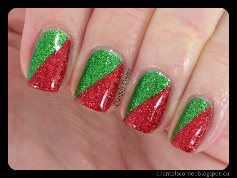 Full Glitter Visual Idea Full Glitter Visual Idea — Red and Green Christmas Nails 2026