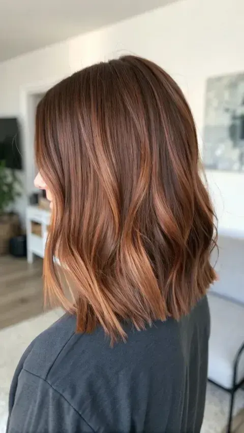 Warm Medium Brown With Copper Undertones Warm Medium Brown With Copper Undertones — Winter Brown Hair Colors