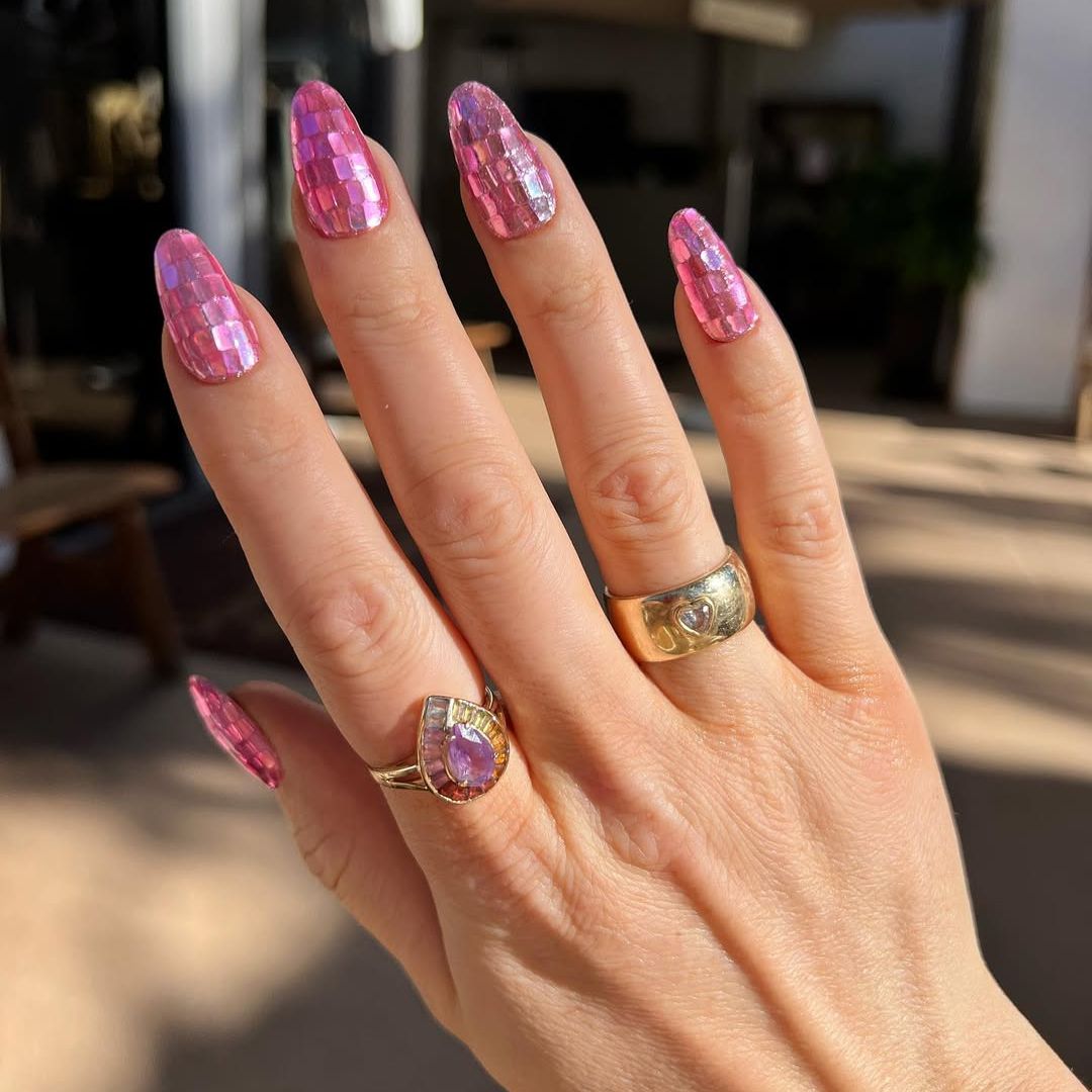 Nude with White Swirls and '2027' — Classy New Years Nails 2027
