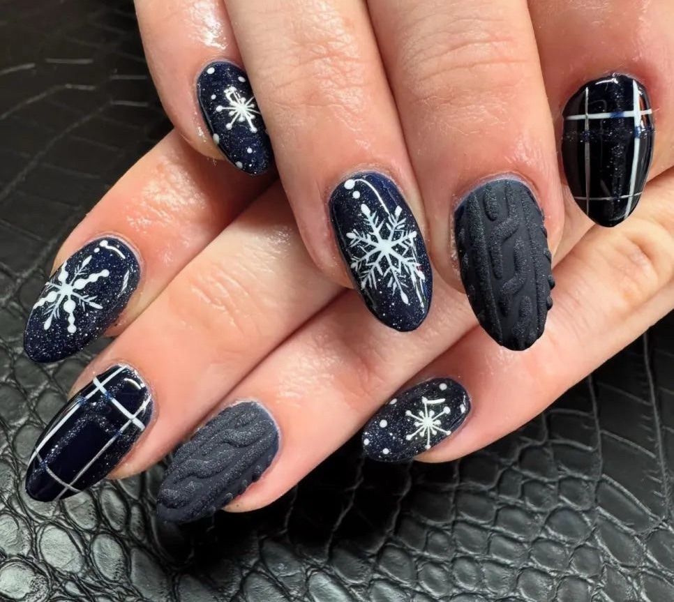 Matte And Glossy Visual Idea Matte And Glossy Visual Idea — Winter Nails for School
