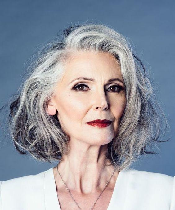Choppy Layered Bob Grey Choppy Layered Bob Grey — Winter Hairstyles for Women Over 70