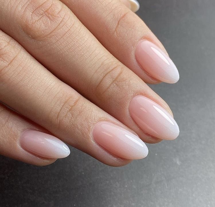 French Ombre Almond Nails French Ombre Almond Nails — Winter Wedding Nails