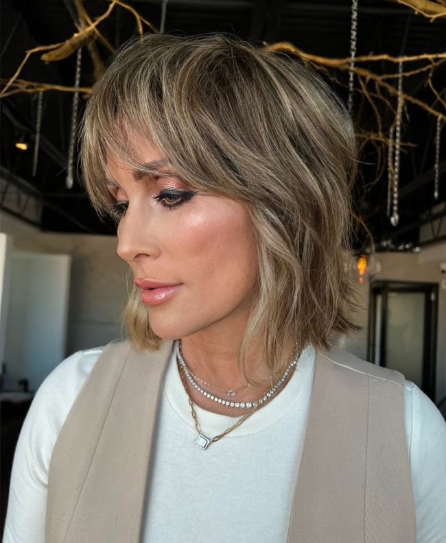 Layered Bob With Face-Framing Bangs — Winter Hairstyles for Work