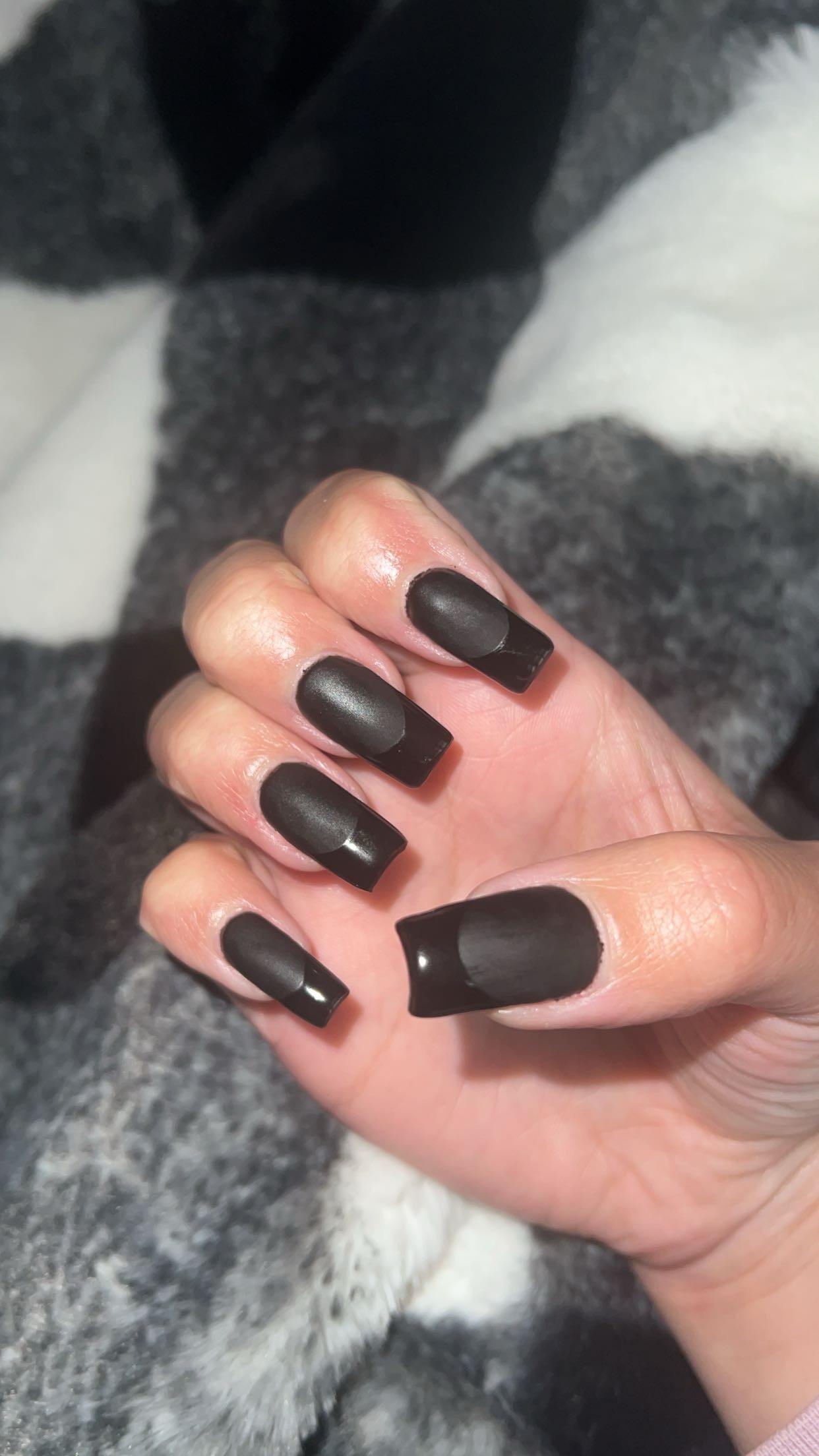 The Single Detail A Reader Notices First Matte Black with Glossy French Tip The Single Detail A Reader Notices First Matte Black with Glossy French Tip — Winter Nails for Black Women