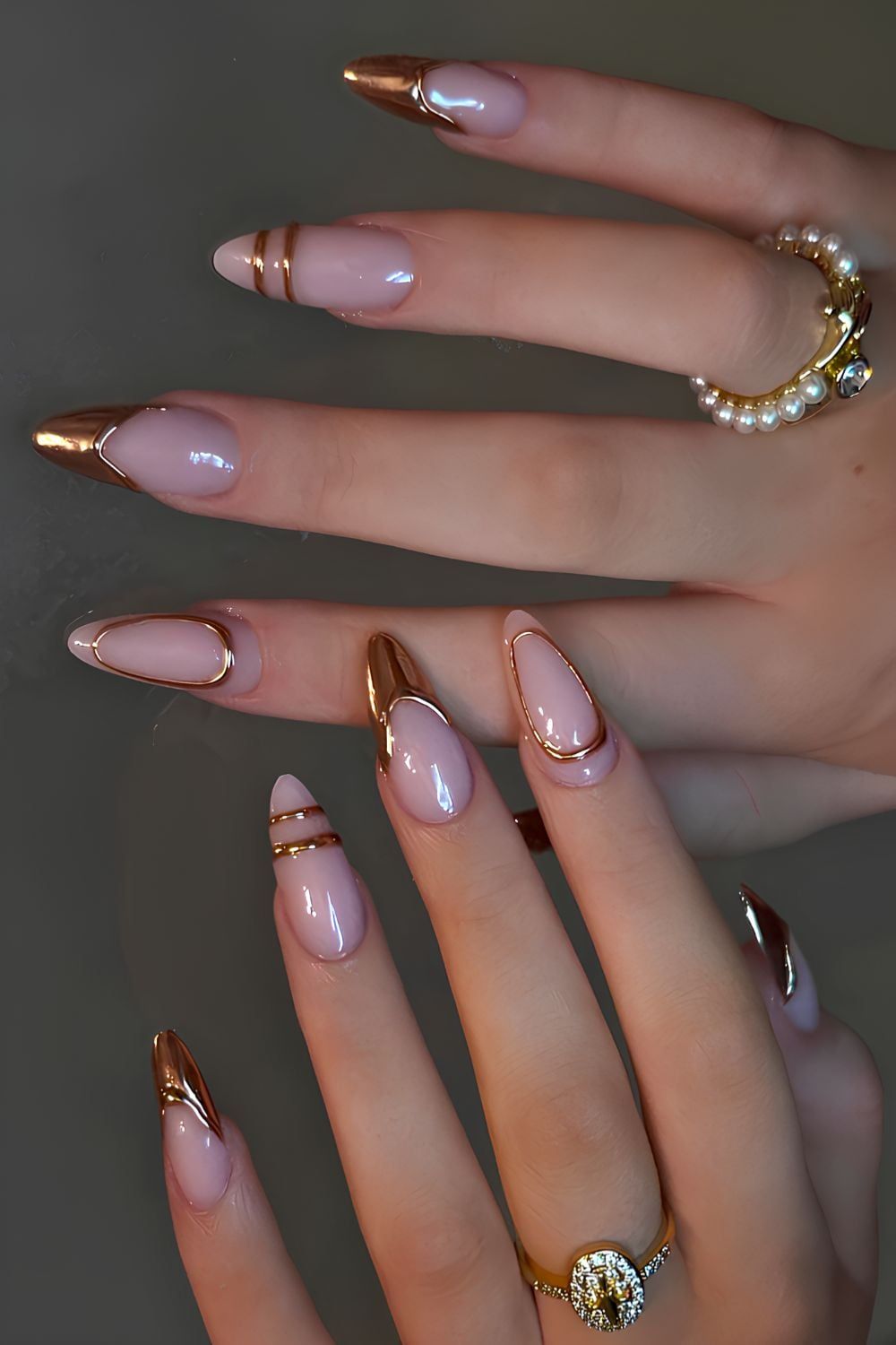 Glossy Metallic Visual Idea — Simple New Years Nails 2027