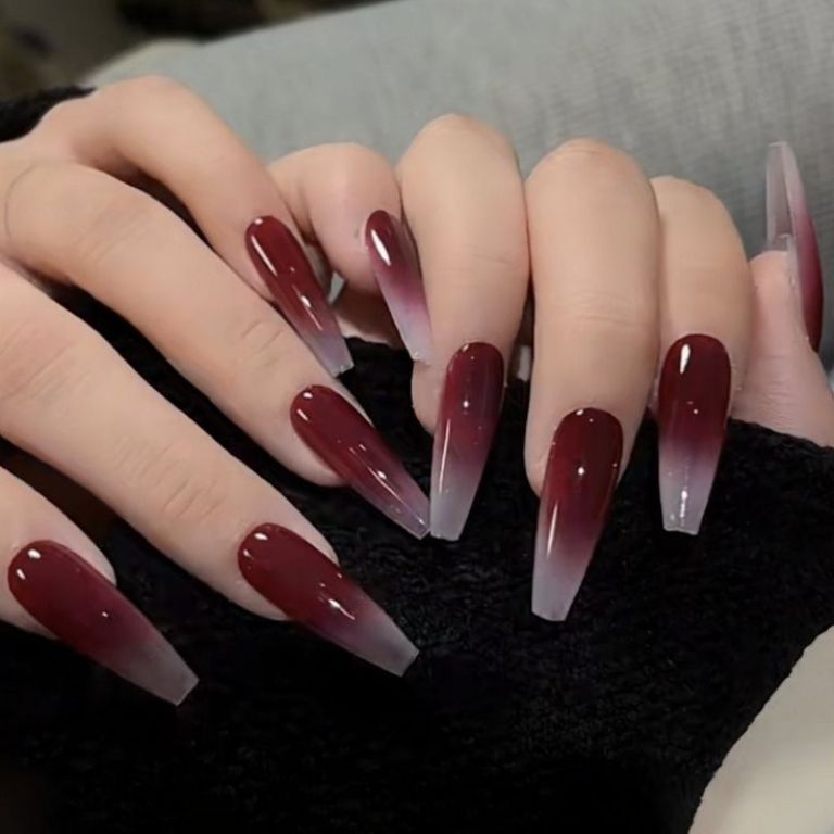 Shimmering Purple Foil Flake Ovals Shimmering Purple Foil Flake Ovals — Burgundy Nails