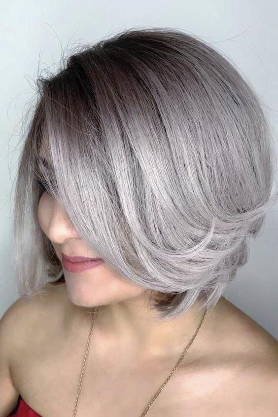 Shoulder Lob With Seamless Gray Blend Shoulder Lob With Seamless Gray Blend — Gray Blending Highlights