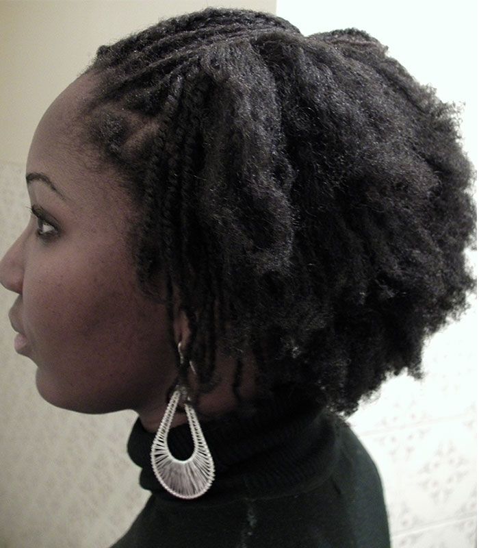 Shoulder Length Coily Twisted Braids Shoulder Length Coily Twisted Braids — Winter Knotless Braids