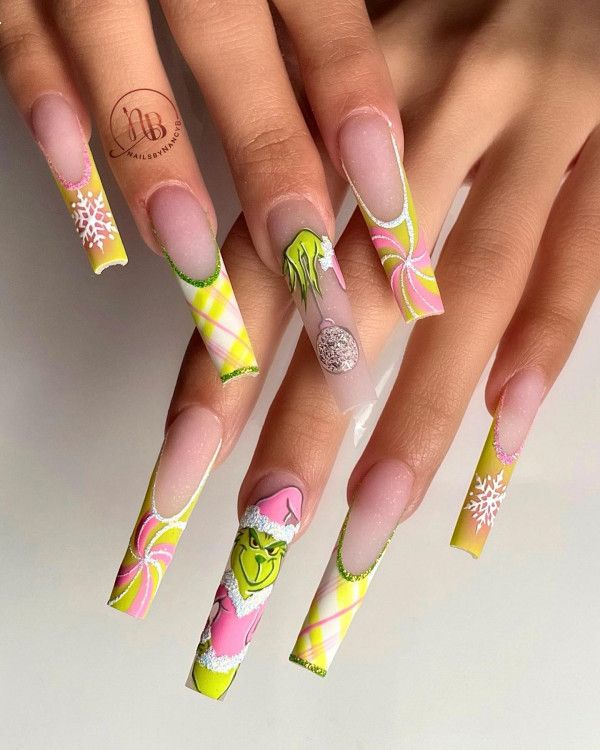 Extra Long Coffin Plaid And Grinch Nails Extra Long Coffin Plaid And Grinch Nails — Grinch Nails 2026