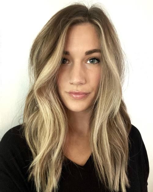 Mid-Back Ash Blonde Balayage — Winter Haircuts for Oval Faces