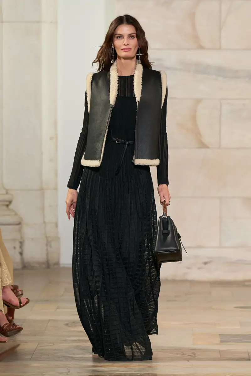 Textural Contrast: Shearling-Lined Vest Over Knit Top — Fall to Winter Outfits