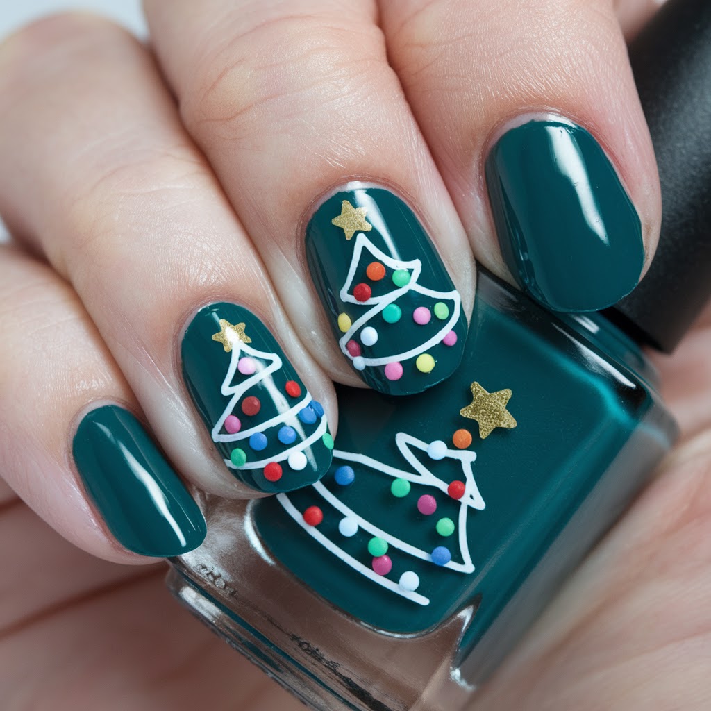 3D Christmas Tree Stilettos 3D Christmas Tree Stilettos — Easy Christmas Nails 2026