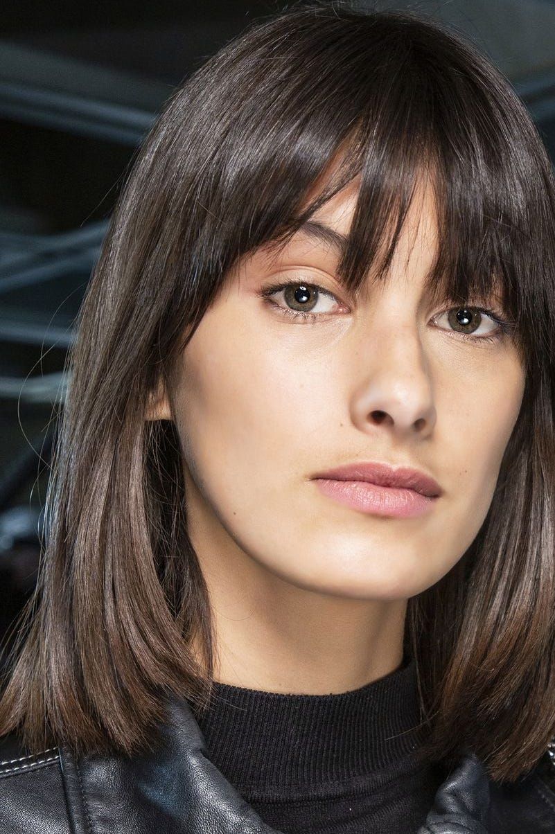 Casual Dark Brown Layers With Wispy Bangs — Winter Hairstyles with Bangs