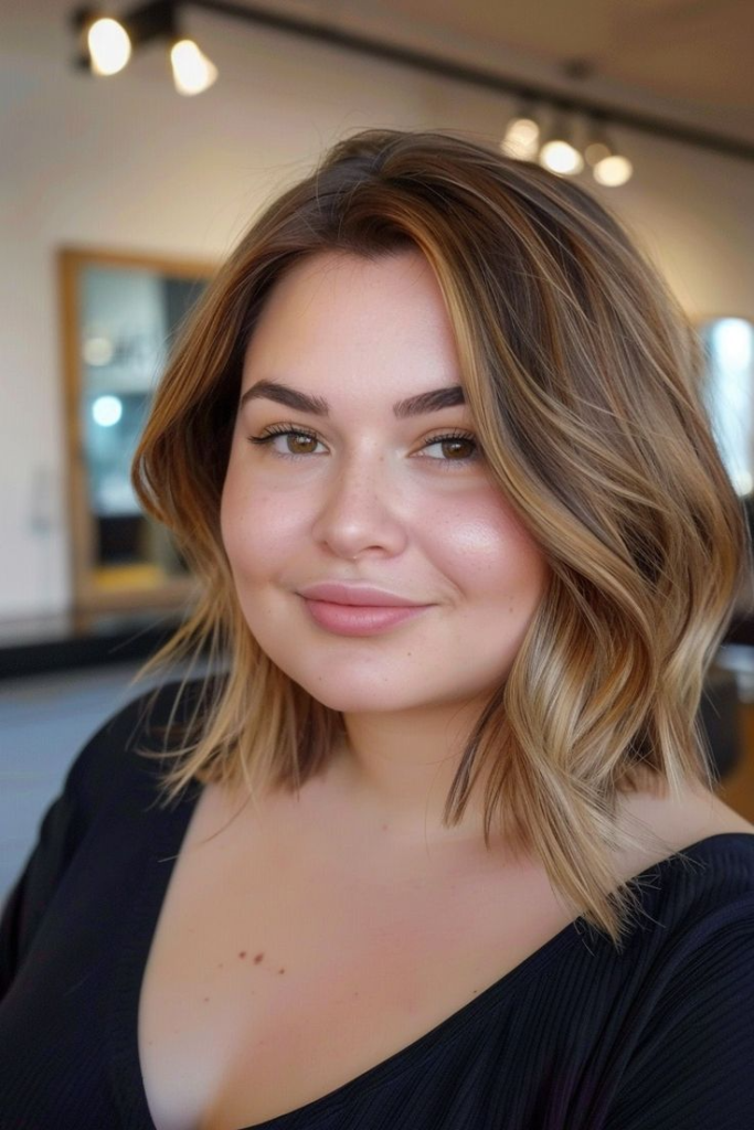 Dark Blonde Bob With Balayage Dark Blonde Bob With Balayage — Winter Hair Colors for Plus Size Women