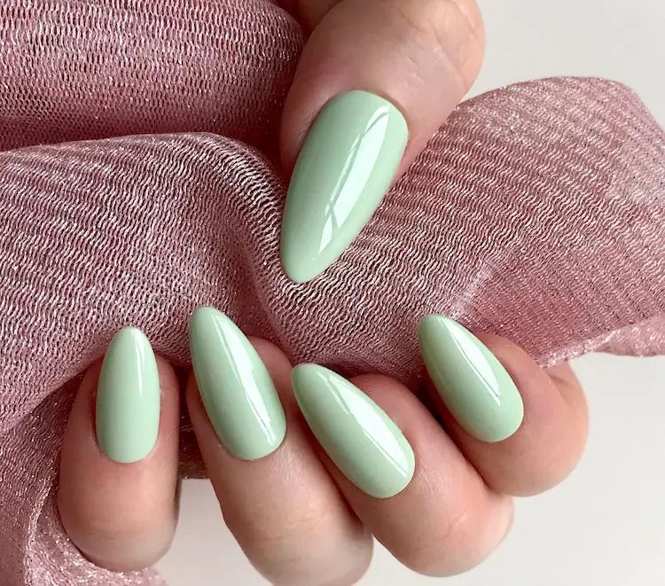 Solid Color Visual Idea Solid Color Visual Idea — Medium Winter Almond Nails