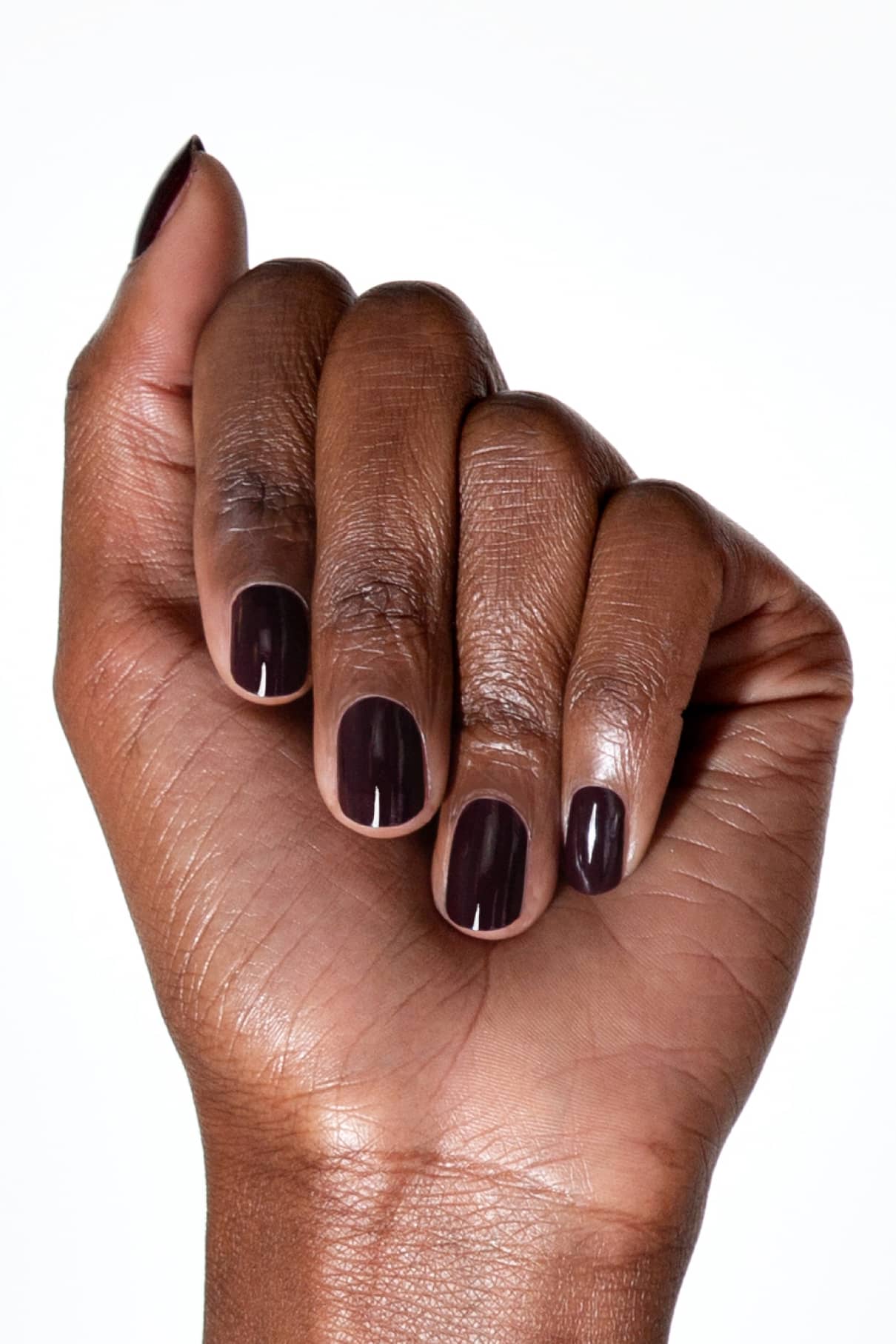 Deep Plum Glossy Squares Deep Plum Glossy Squares — Winter Nail Colors for Dark Skin