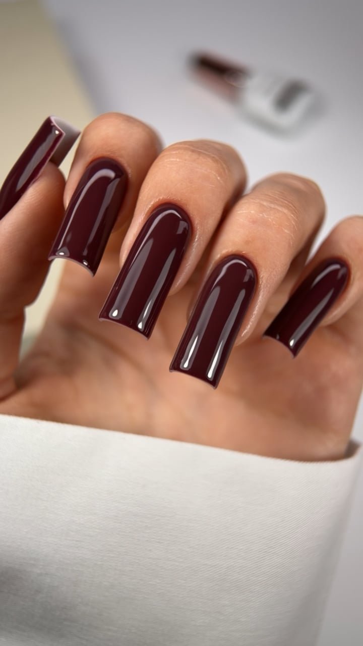 Dramatic Extra Long Square Burgundy Dramatic Extra Long Square Burgundy — Winter Nails for Black Women